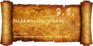 Hajdukovics Viktor névjegykártya